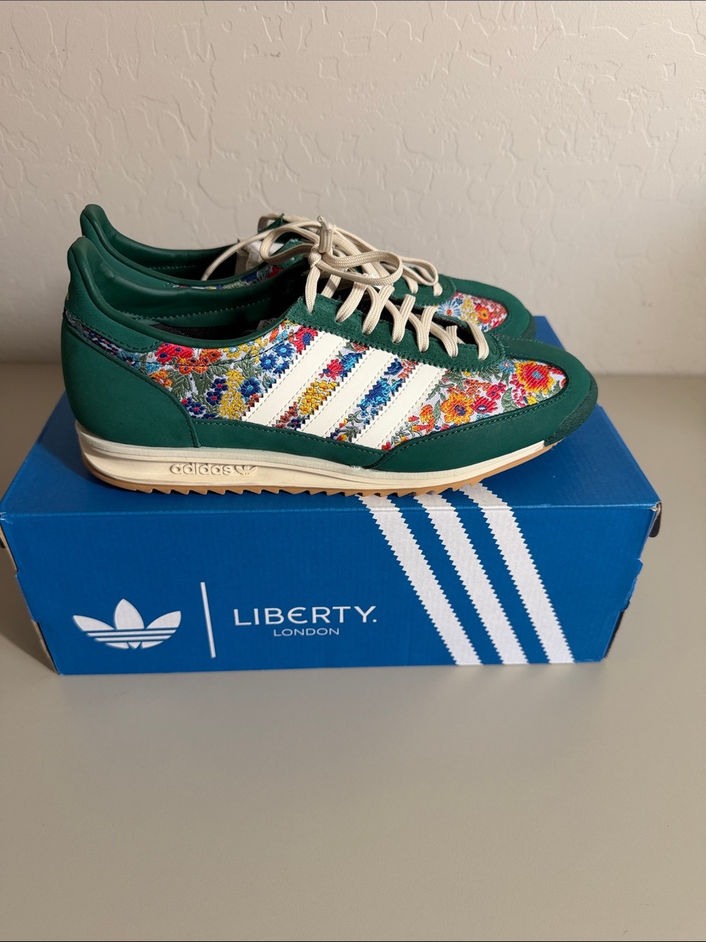 Adidas Originals X Liberty London SL72 Wmns 9 Floral Green Sneakers JH7226 - Picture 3 of 11